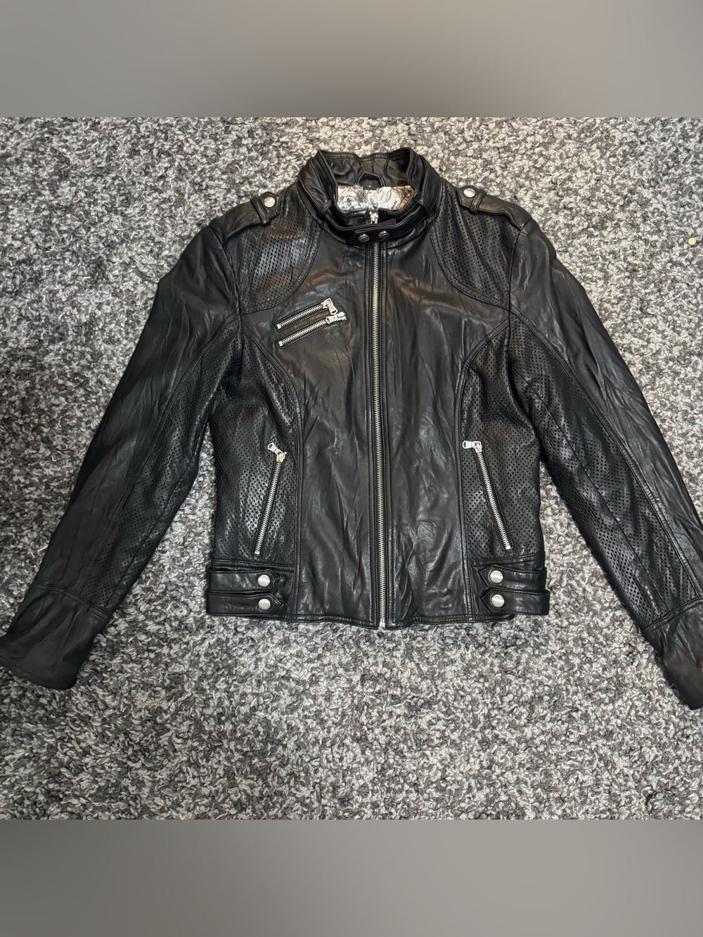 Guess Jeans Vintage Leather Moto Jacket